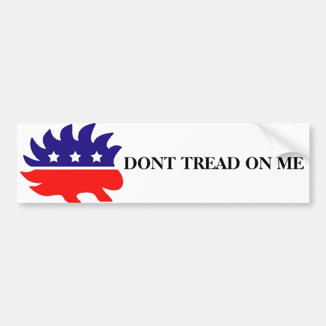 DONT TREAD ON ME Liberty Porcupine Bumper Sticker (Front)