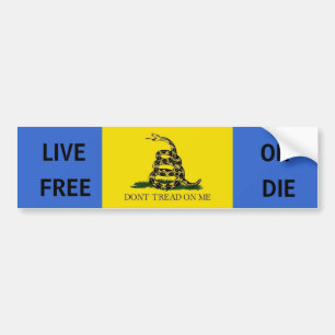 Dont tread on me, LIVE, FREE, OR, DIE Bumper Sticker