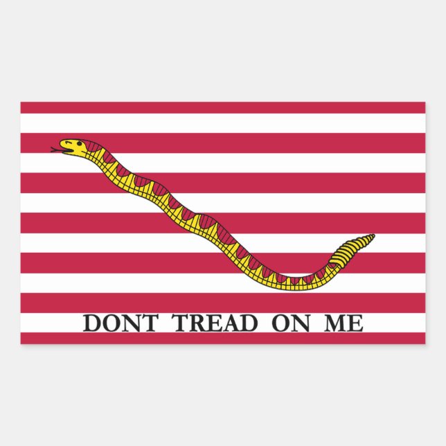 Don't Tread On Me - Navy Jack Flag Sticker (Front)