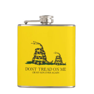 Don't Tread on Me or My Son Gadsden Flag Meme Hip Flask