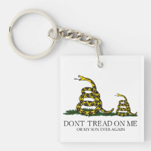 Don't Tread on Me or My Son Gadsden Flag Meme Keychain