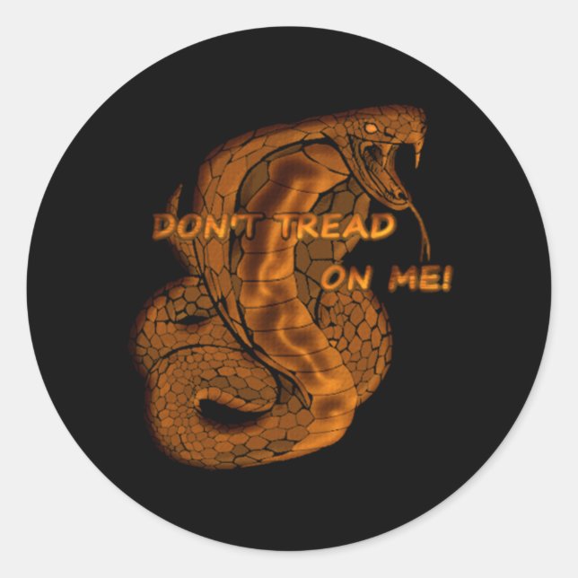 Don't Tread On Me Snake Classic Round Sticker (Front)