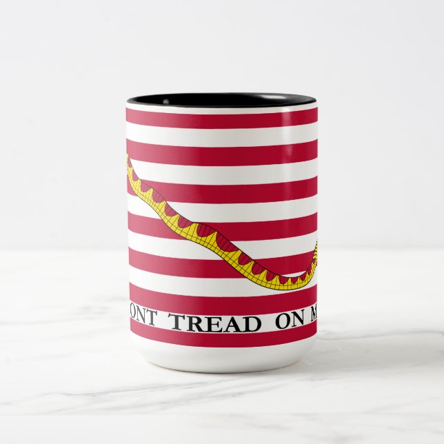 Don't Tread on Me US Naval Jack Two-Tone Coffee Mug (Center)