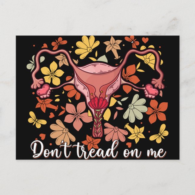 Don't Tread On Me Uterus Postcard (Front)