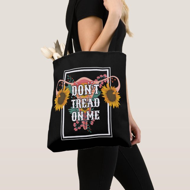 Don't Tread On Me Uterus Tote Bag (Close Up)
