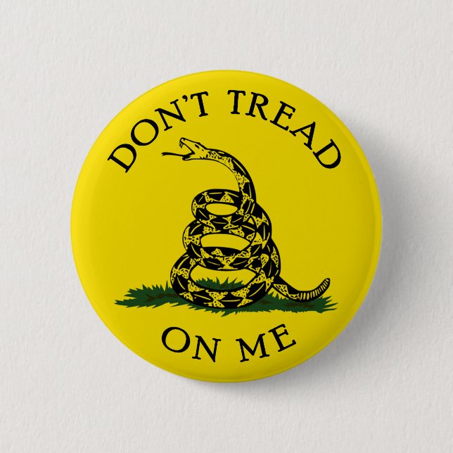 Dont Tread On Me - yellow, snake 2 Inch Round Button (Front)