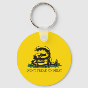 Don't tread on meat funny Gadsden flag parody meme Keychain