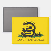 Don't tread on meat funny Gadsden flag parody meme