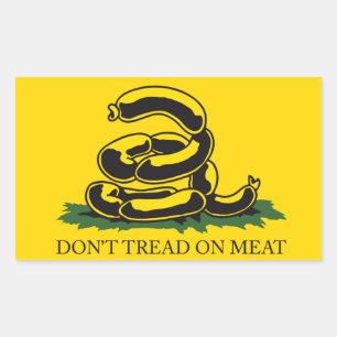 Don't tread on meat funny Gadsden flag parody meme Sticker