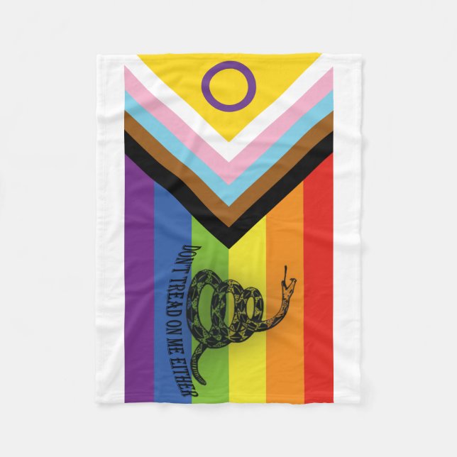 Don't Tread On Progressive Pride Fleece Blanket (Front)