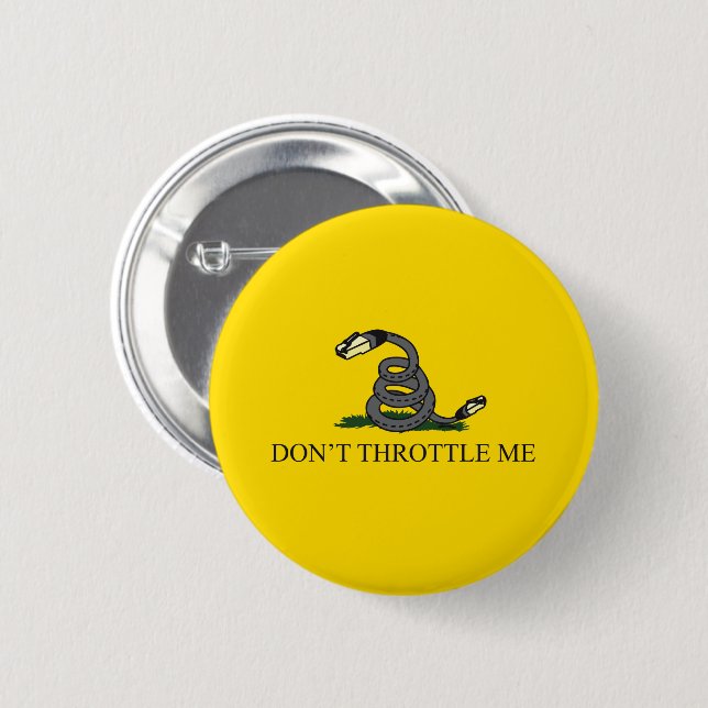 Don't tread throttle me Gadsden flag parody meme 2 Inch Round Button (Front & Back)