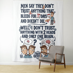 Don't Trust Two Heads One Brain Tapestry
