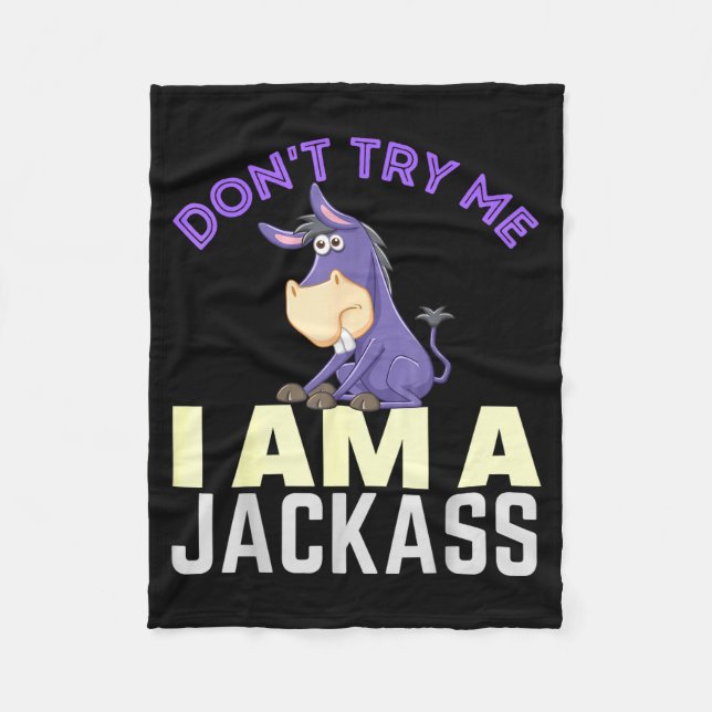 Don't Try Me I Am A Jack Funny Halloween Costume  Fleece Blanket (Front)