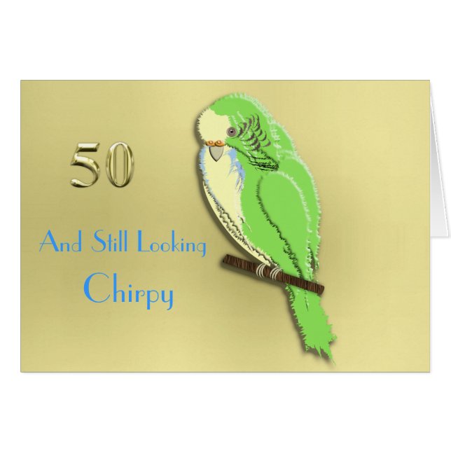 Dont un joli garçon puis mignonne Budgie 50e jalon (Devant horizontal)