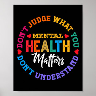 Don't Understand Mental Health Awareness Green Rib Poster