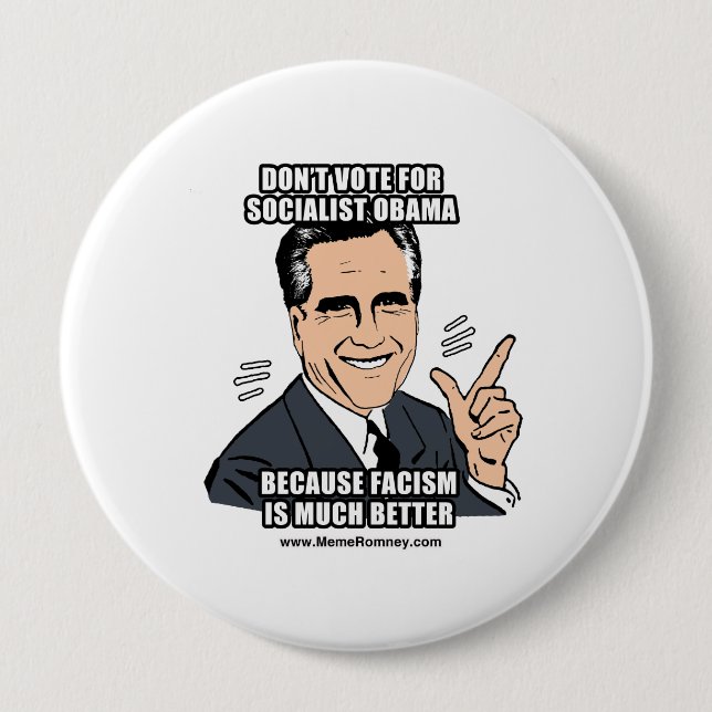 DON'T VOTE FOR SOCIALIST OBAMA 4 INCH ROUND BUTTON (Front)
