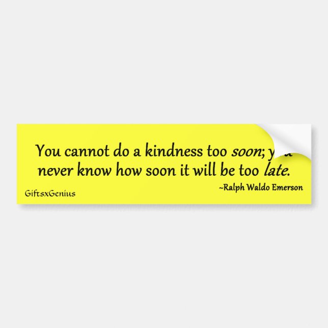 Don't Wait Too Long to Do a Kindness Bumper Sticker (Front)