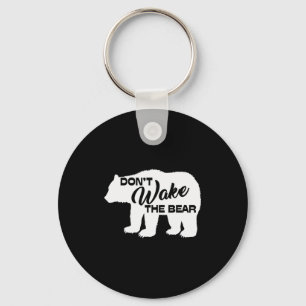 Don't Wake The Bear Funny Bear Silhouette Graphic Keychain