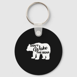 Don't Wake The Bear Funny Bear Silhouette Graphic Keychain