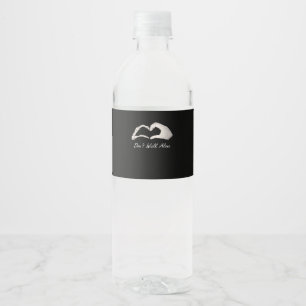 Don't Walk - White Classic - Skeleton Hands Hearts Water Bottle Label