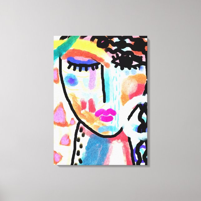 Don't Wanna Talk Abstract Stretched Canvas Print (Front)