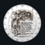 Don't Want To Go Among Mad People Alice Cheshire Dartboard<br><div class="desc">Showcase your wry Wonderland side with this timeless passage quote between Alice and the Cheshire Cat as found in Lewis Carroll's "Alice's Adventures In Wonderland" on this dartboard.  Memorable Wonderland imagery dartboard gift for any Wonderland fan!</div>