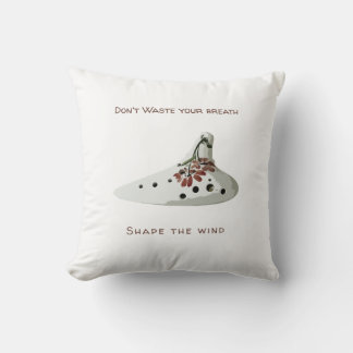 Don't waste your breath, shape the wind ocarina throw pillow