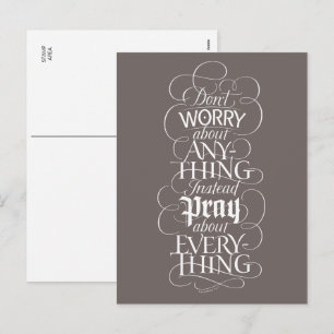 DON'T WORRY about anything - Christian Calligraphy Holiday Postcard