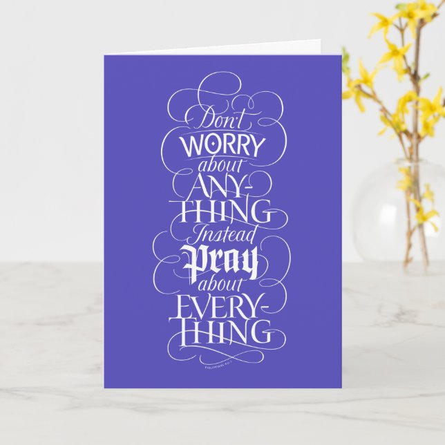 DON'T WORRY about anything - Christian Jesus Card (Yellow Flower)