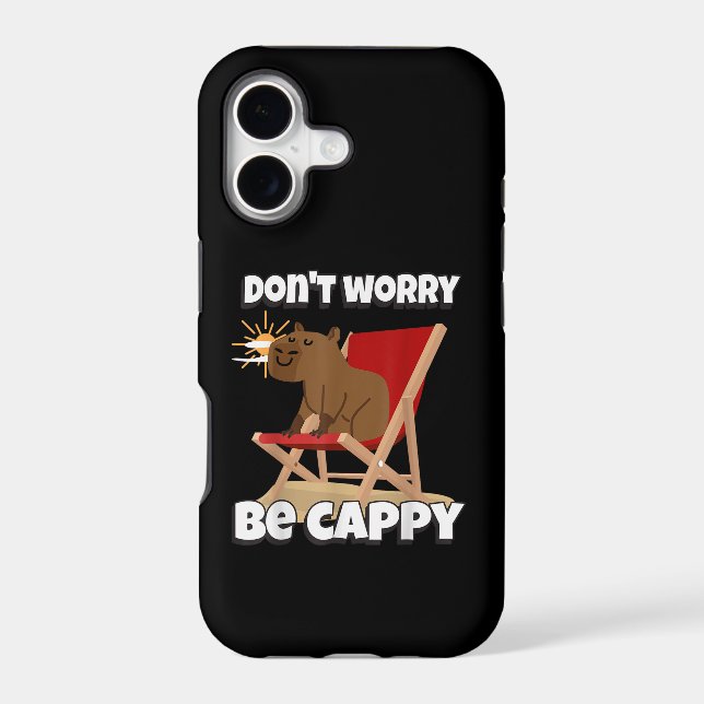 Don't Worry Be Cappy, Cute Capybara Gift Animal  (Back)