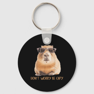 Dont Worry Be Capy Capybara Keychain