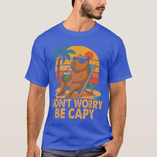 Dont Worry Be Capy Funny Capybara Retro Men Boys W T-Shirt