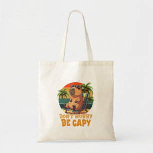 Dont Worry Be Capy Funny Capybara Tote Bag