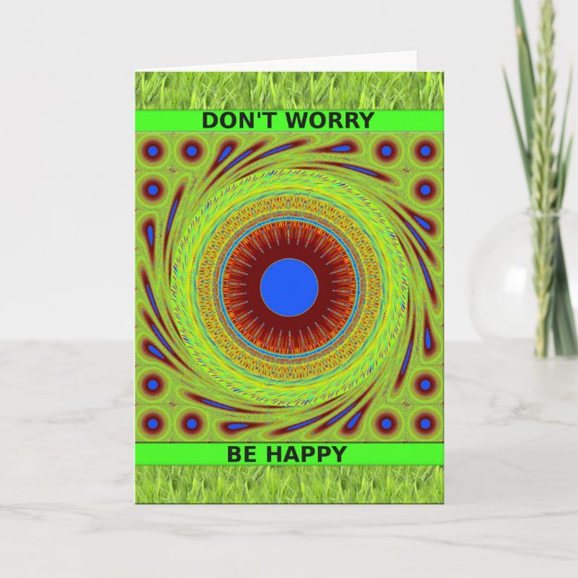 Don't Worry Be Happy Art Print Card (Front)