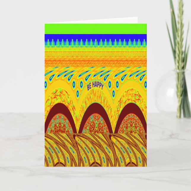Don't Worry Be Happy Art Print Design Card (Front)