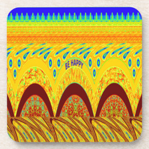 Don't Worry Be Happy Art Print Design Coaster