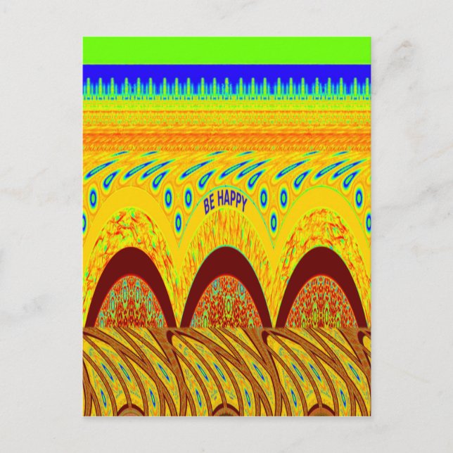 Don't Worry Be Happy Art Print Design Postcard (Front)