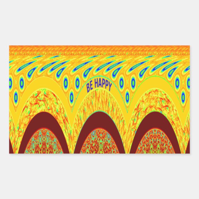 Don't Worry Be Happy Art Print Design Sticker (Front)