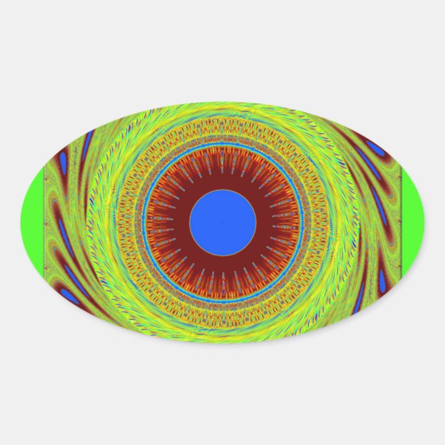 Don't Worry Be Happy Art Print Oval Sticker (Front)