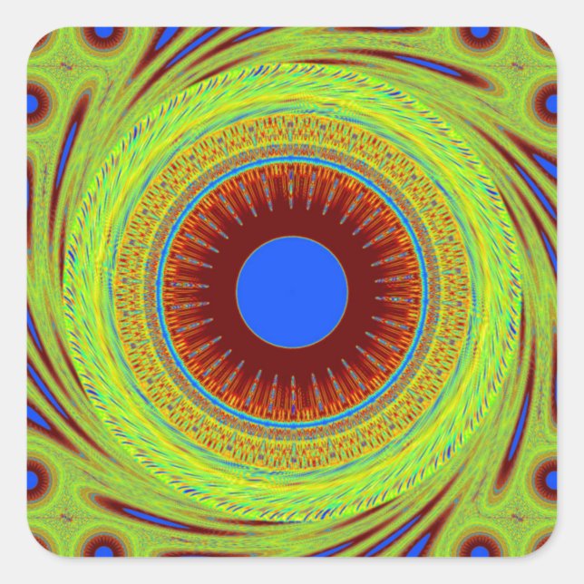 Don't Worry Be Happy Art Print Square Sticker (Front)