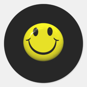 Dont Worry Be Happy Face  Classic Round Sticker