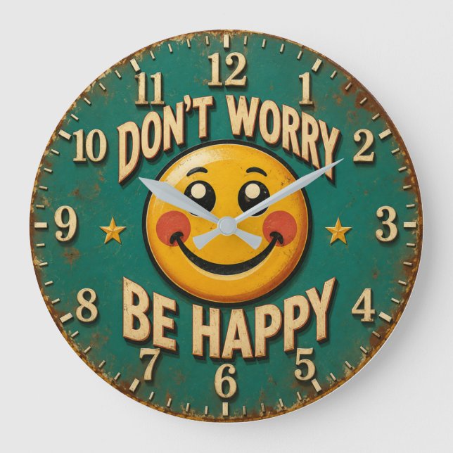 Don't Worry Be Happy Large Clock (Front)