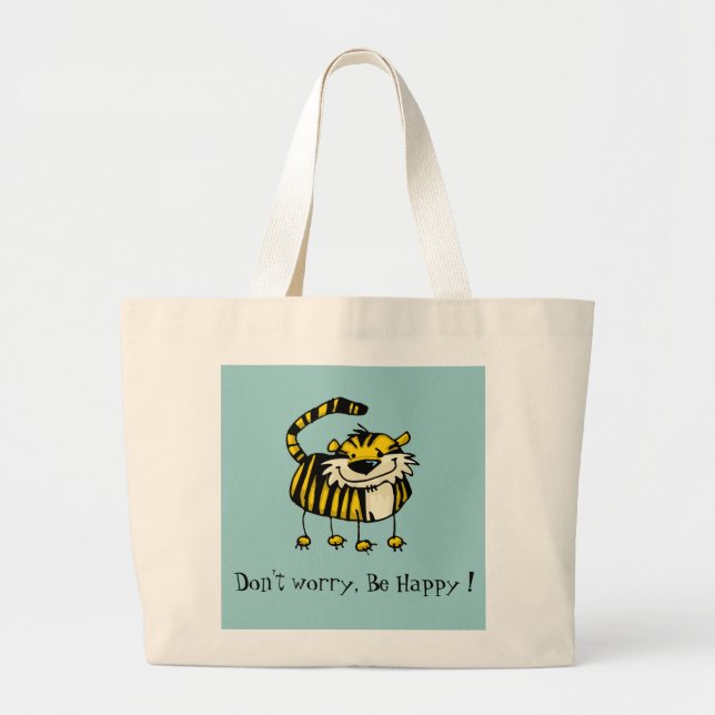 Don't worry, Be Happy ! Large Tote Bag (Front)