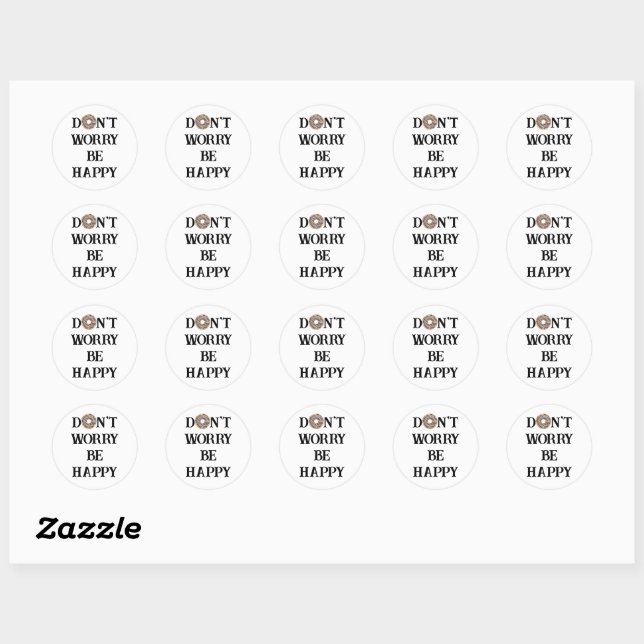 Don't Worry Be Happy Typography Sticker (Sheet)