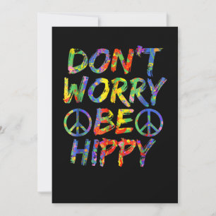 Don't Worry Be Hippy Paint Splash Soul Hippie Invitation