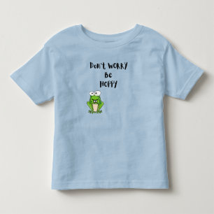 Dont worry be Hoppy Cute Frog Kids tees