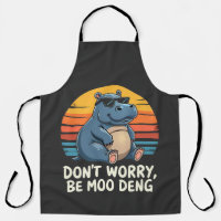 Don't Worry Be Moo Deng Baby Pygmy Hippo Retro