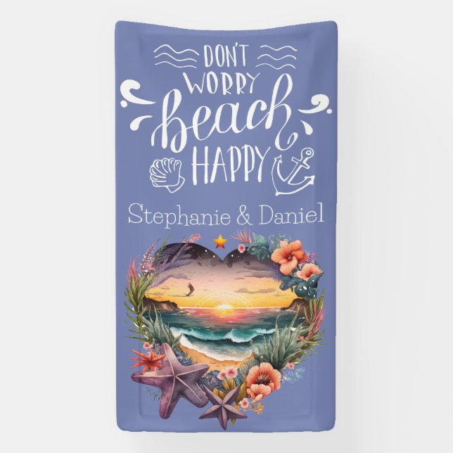 Don't Worry Beach Happy Cruise Door Banner (Vertical)