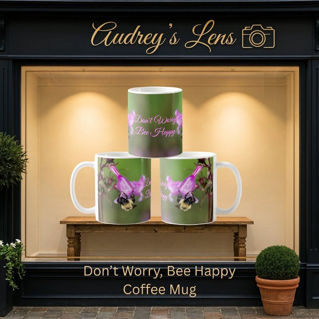 Don't Worry, Bee Happy Coffee Mug (Creator Uploaded)
