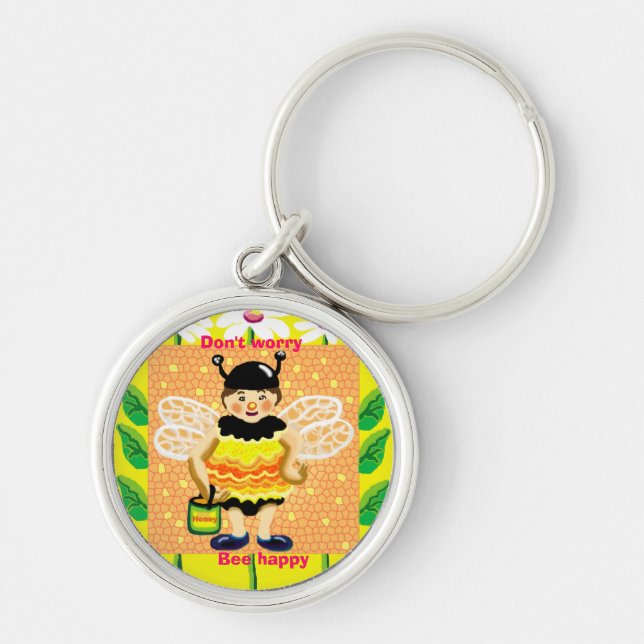 Don't worry, Bee happy Keychain (Front)